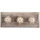 Cream Brown Floral Etched Ceramic Wooden Hooks